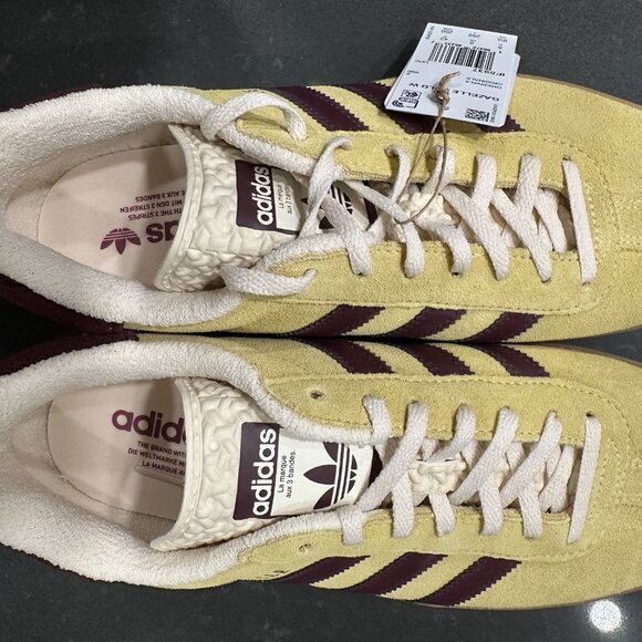 Adidas, Gazelle, Size 10, Color- Almost Yellow and Maroon, Leather/Suede - Picture 12 of 15